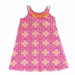 Hanna Andersson Girls 130 cm (8Y) Pink Floral Mosaic Halter Mini Dress - VGUC!